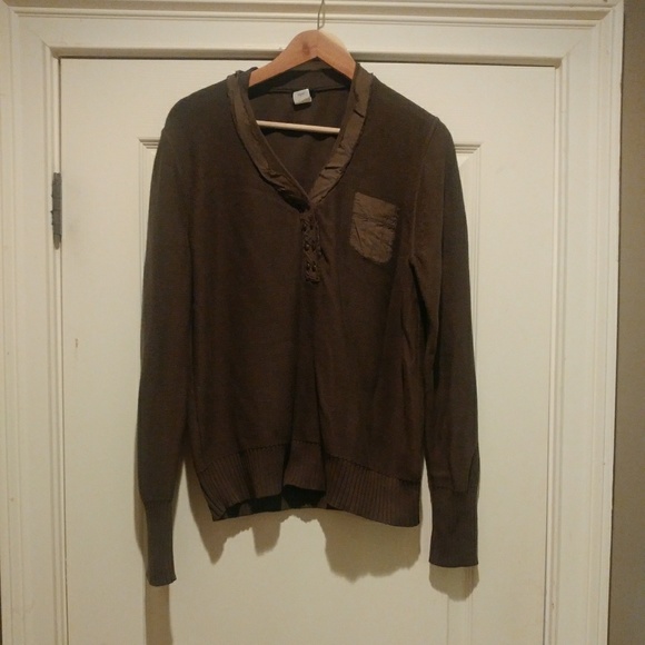 Chic Military Style J.Crew V-Neck Sweater! XL - Picture 2 of 7